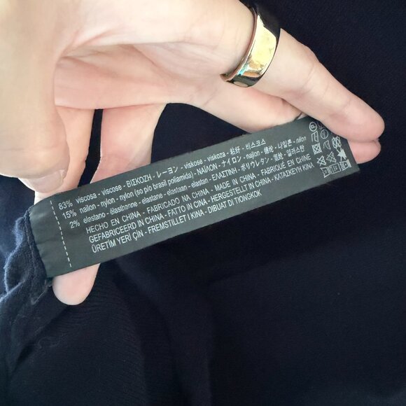 Zara Comfy Viscose Navy Blue Short Sleeve Tee - Picture 3 of 4